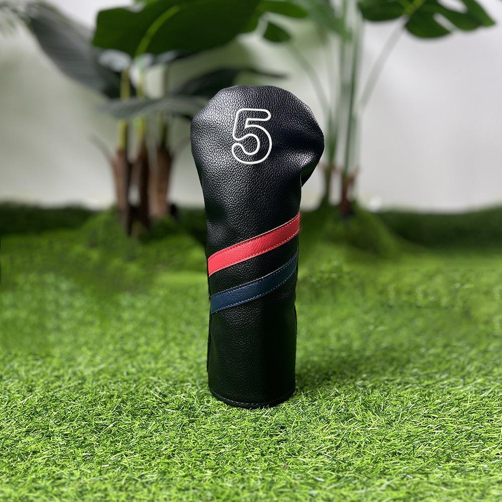 PU Leather Golf Club Protector Digital Label Wood Headcover Golf Head Cover Fairway Driver