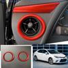 Подходит для Toyota Corolla 2017-2019 Глянцевая Красная Левая и Правая Накладка на Решетку Вентиляции Кондиционера 2 шт.