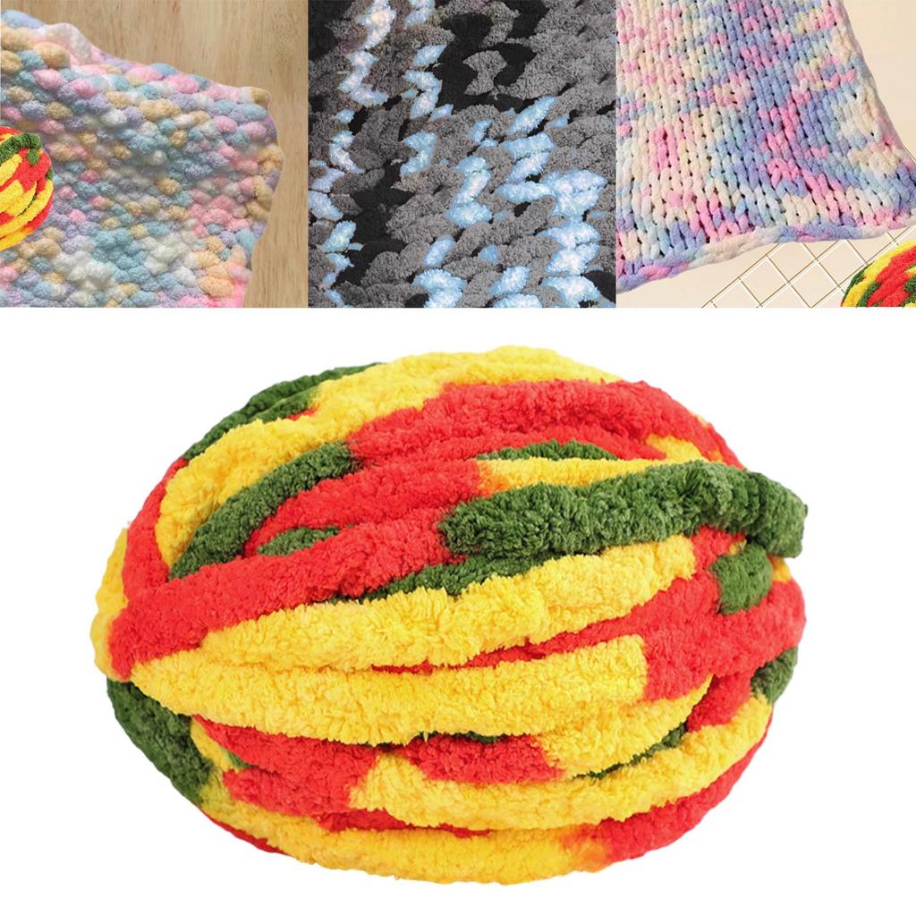 Chunky Wool Yarn Giant Hand Knitting Polyester Plush Blanket Material DIY Rug Yarn for Cushions and Pet Beds