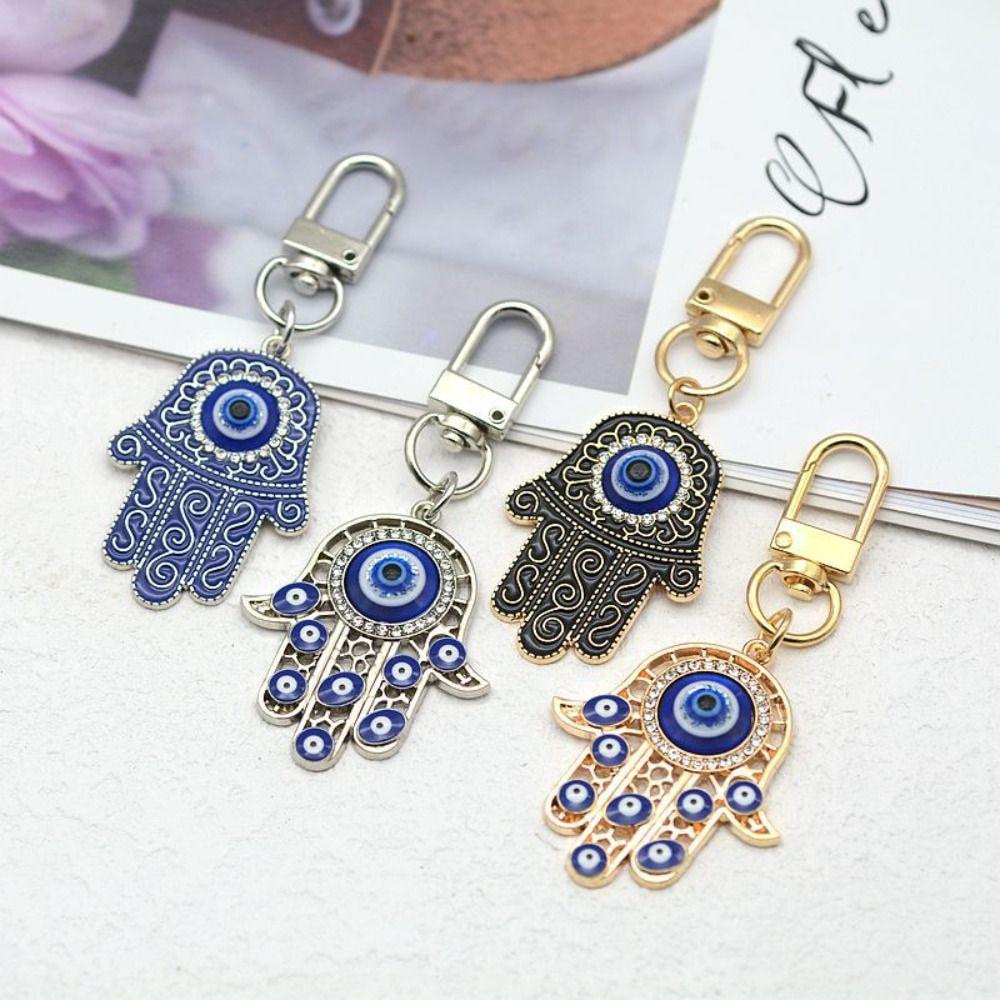 Zinc Zinc Alloy Turkish Blue Eye Pendant Korean Style Backpack Charms Mini Demon Eye Hand Keychain Gift