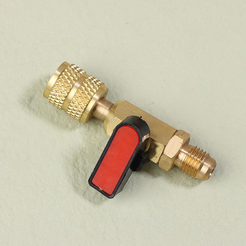 Шаровой кран для хладагента кондиционера 1/4" SAE прямой запорный кран для R134A R410A R22 R12 зарядных шлангов хладагента для кондиционера