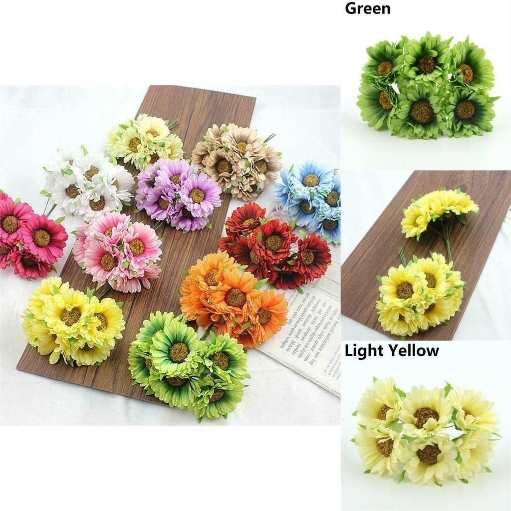 Яркие 6 шт. Искусственная гербера, поддельный шелковый цветок для потрясающего домашнего декора