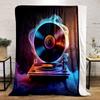 Vinyl Record with Neon Glow print blanket soft and cozy perfect for the living room bed sofa or a nap,gift