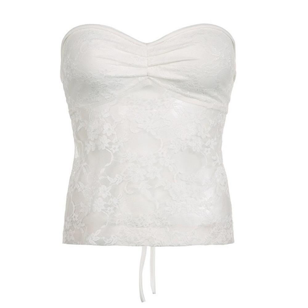 Sweet Lace Bra Camisole Streetwear Tube Tops Korean Strapless Vest Tops Summer