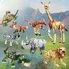 MOC Пазл Животные Строительные блоки Пчела Тигр Лев Жираф Лягушка Крокодилы Лиса Птица Дикий кабан Насекомые Мини DIY Кирпичный конструктор Игрушка Подарок F029