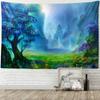 Psychedelic Forest Castle Tapestry Fairy Tale Anime Wall Hanging Hippie Witchcraft Home Decor Kawaii Dorm Decor Tapestry