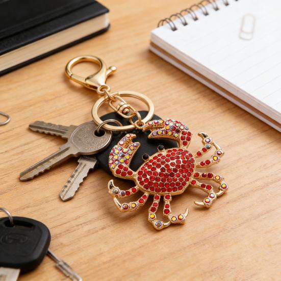 Брелок Подвеска Аксессуары для DIY Блестящие Искусственные Хрустальные Бусины Клешня Краба Кольцо для Ключей Аксессуары для Рюкзаков Сумок