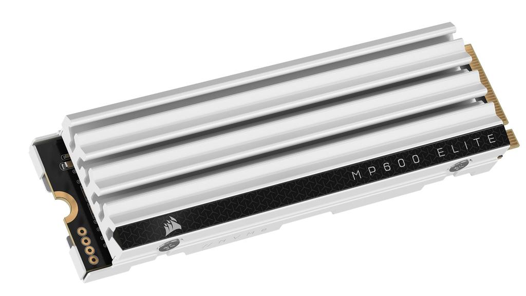 CORSAIR MP600 ELITE 1 ТБ PCIe Gen4 x4 NVMe SSD PlayStation совместимый 2280 форм-фактор тонкий алюминиевый радиатор высокой плотности 3D TLC NAND белый M.2 5/PS5