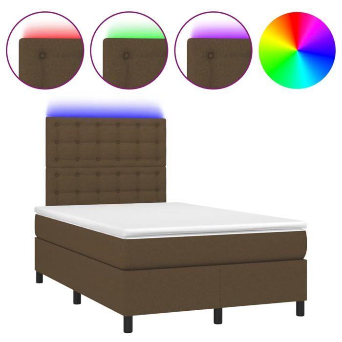 Maison Exclusive - Sommier à lattes de lit matelas et LED marron foncé 120x190 cm