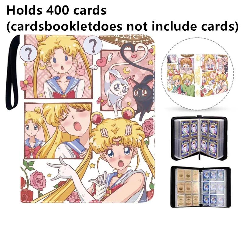 400pcs/900pcs Sailor Moon Card Album Book Folder 4/9 Card Slots Collections Zipper Double Pocket Zipper Card Binder Holder
