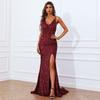 Plus Size Evening Dress for Weddings, Birthdays, Banquets, and Graduations with Sequins