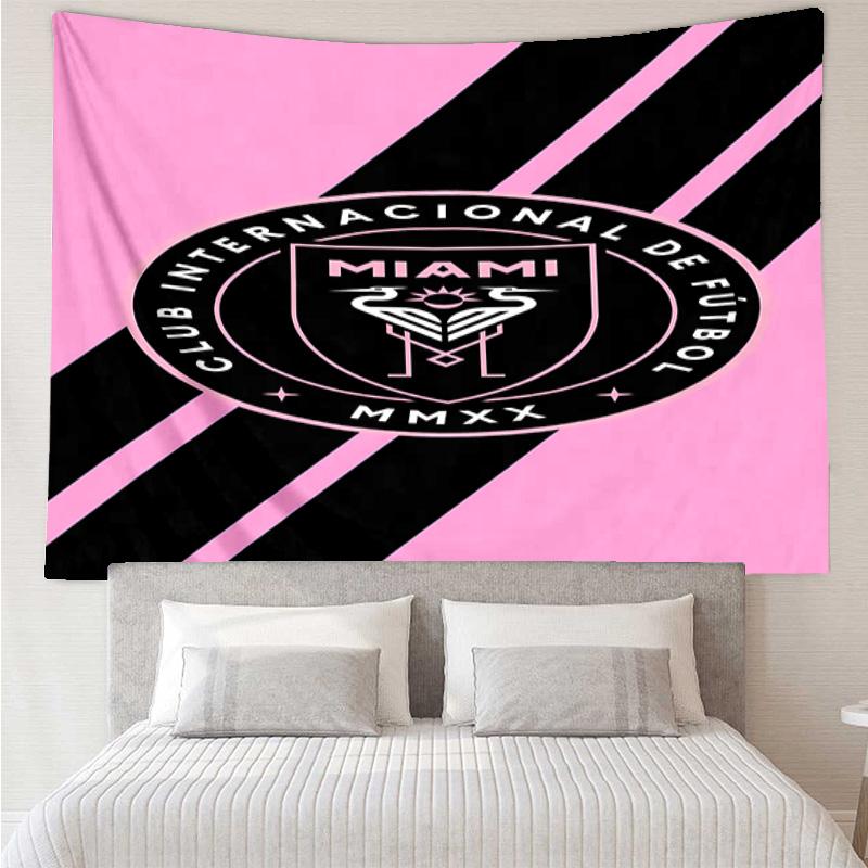 Inter Miami CF Tapestry for Bedroom Aesthetic Classroom Tapestries Wall Hanging for Living Room Dorm Office,Ideal Creative Gift