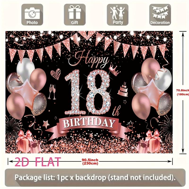 1pc, 2D flat, 18th birthday celebration backdrop banner, studio photography party supplies, home birthday decorations, wsj