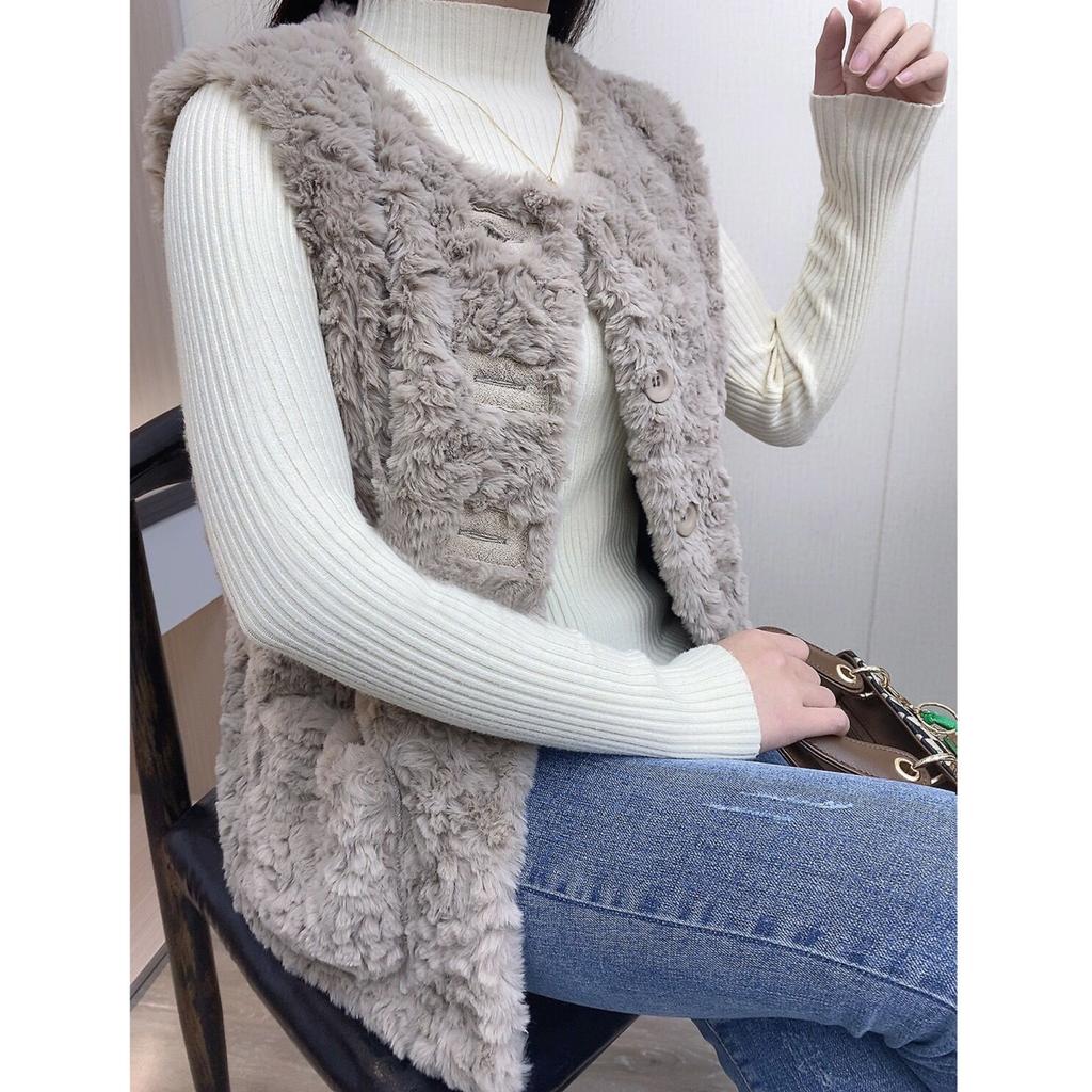 Повседневная куртка, женский жилет, повседневный кардиган без рукавов с V-образным вырезом, плюшевый теплый повседневный милый теплый жилет, топ