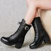 Женские кожаные короткие зимние ботильоны Модные женские ботильоны на высоком каблуке Повседневные удобные теплые женские хлопковые ботинки Botas Mujer