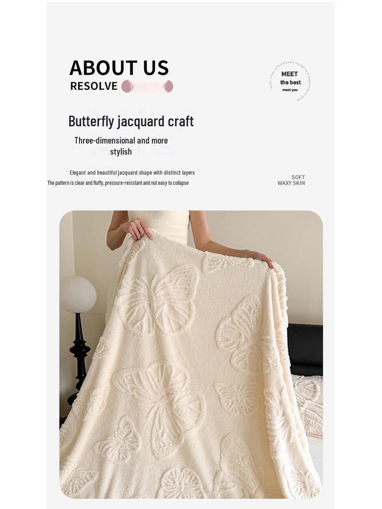Одеяло с бабочками из однотонного жаккарда из тафты - удобное и мягкое