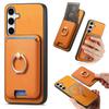 For Samsung Galaxy S25 Magnetic Case Detachable Card Bag Leather Back Cover with Kickstand