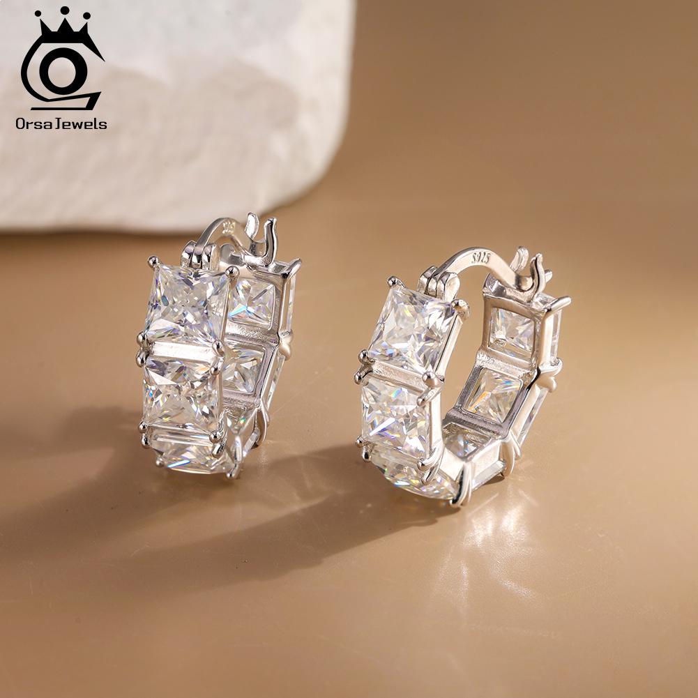 ORSA JEWELS Роскошные серьги-кольца из стерлингового серебра 925 пробы, 5 мм, цвет D, муассанит, бриллиант, для женщин, серьги с муассанитом, ювелирные изделия MOE20
