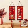 1 Pair Velvet Spring Festival Couplets Traditional New Year Door Couplet Wall Art Pendant  Window