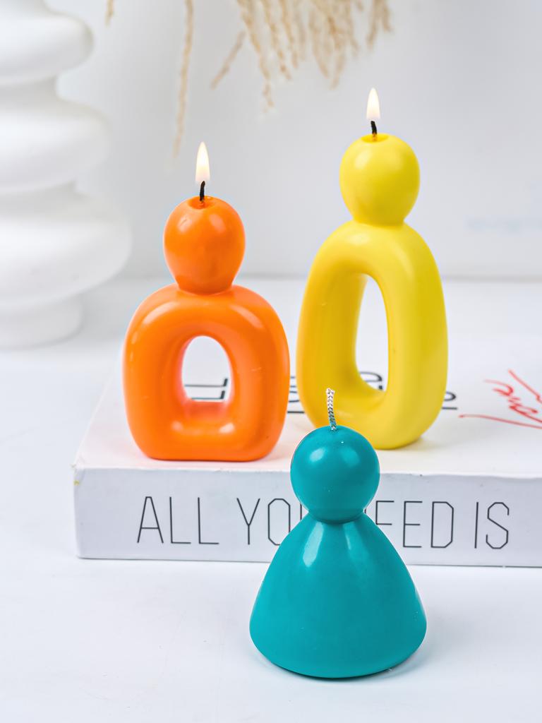 Hollow Abstract Family Ornament Silicone Mold DIY Nordic Art Statue Plaster Cement Molds Resin Candle Mould Tools Christmas Gift