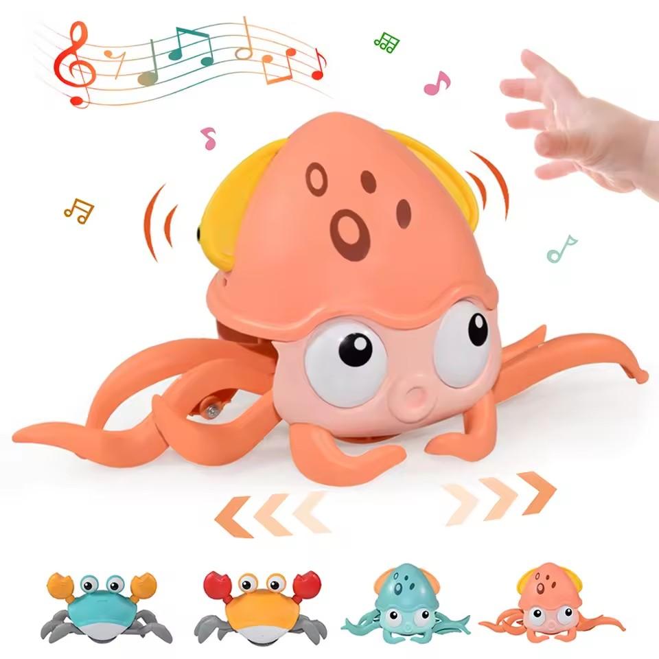 Children Induction Escape Octopus Crab Crawling Toy Infant Electronic Pets Musical Playthings Learning Christmas Gift Idea Baby Toddler Moving Toy
