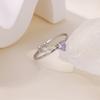 2025 Birth Colorful Cubic Zircon Heart Opening Rings For Women Fashion Dainty Stainless Steel Princess Ring Jewelry Wedding Gift