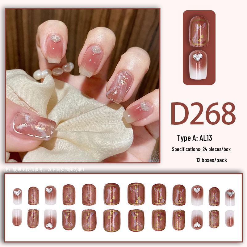 Sweet Fairy Detachable Press-On Nails: Cute Blush Translucent Finished Nails for Girls