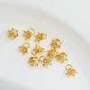 Позолоченная 14K стойкая к выцветанию жемчужная основа-цветок с полостью для DIY бусин и аксессуаров