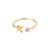 A-Z Initial Rings for Women Open Adjustable Stainless Steel Wedding Ring 2024 Trend Gold Color Couple Jewelry Accessories Gift
