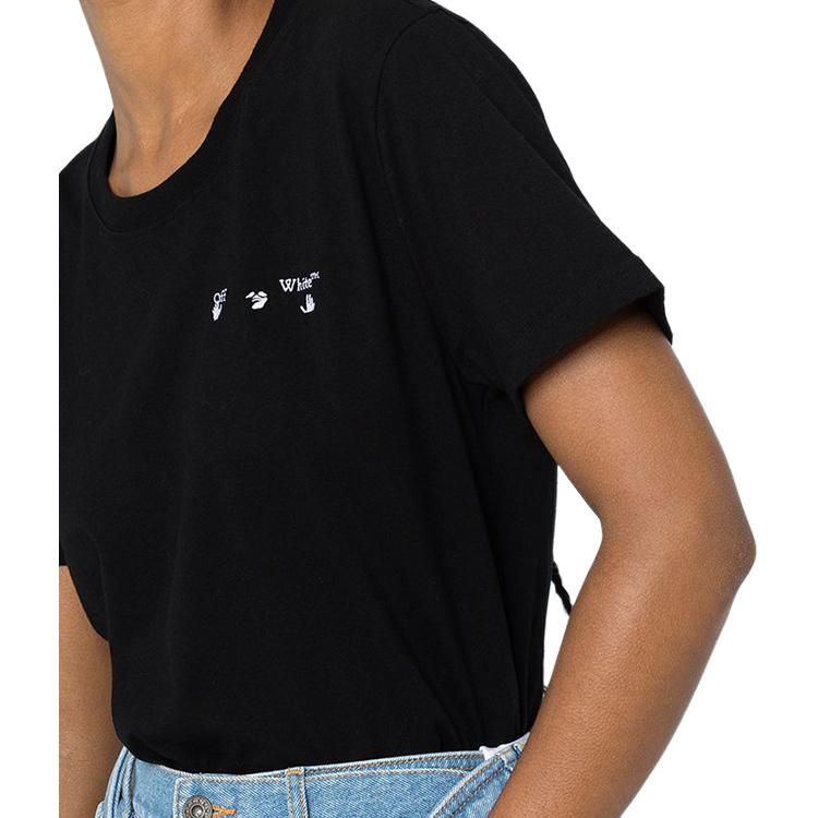 Off-White Женская повседневная футболка Liquid Melt Arrows Черная/Серая OWAA049R21JER0011009