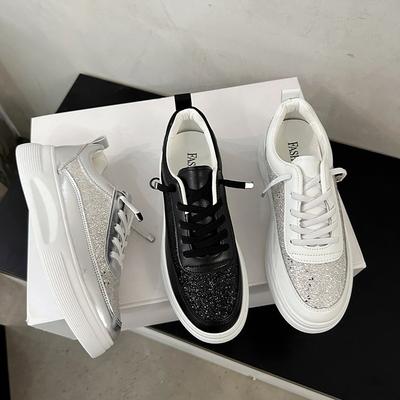 Женские белые туфли, летние универсальные, новые 2025 года, легкие кроссовки для ходьбы на платформе, дышащие, повседневные, одинарные кроссовки