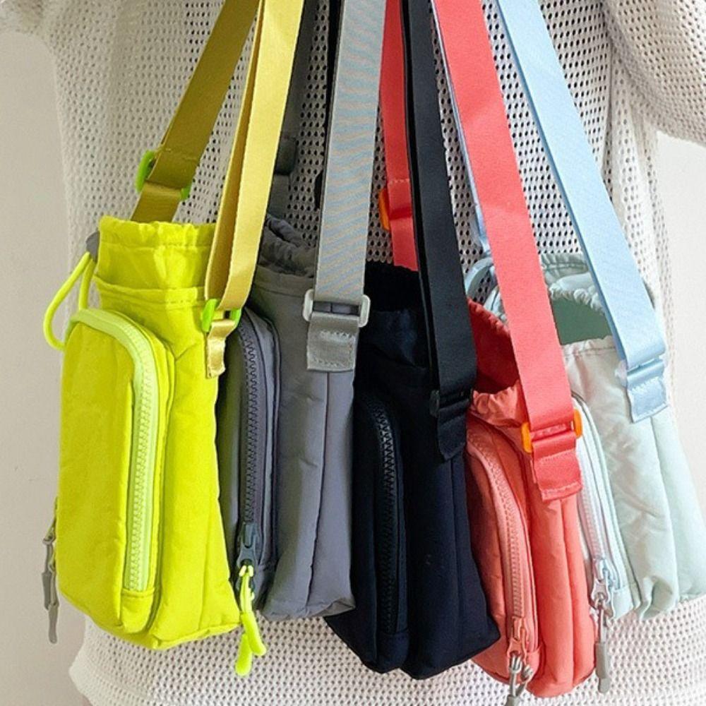 Purse Drawstring Bag Water Bottle Holde Water Cup Bag Casual Mobile Phone Bag  Camping Accessory