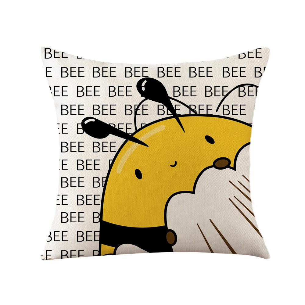 Наволочка на подушку "Подсолнух" с мультяшным принтом пчелы, полиэстер, наволочка для домашней подушки, скандинавская наволочка для диванной подушки