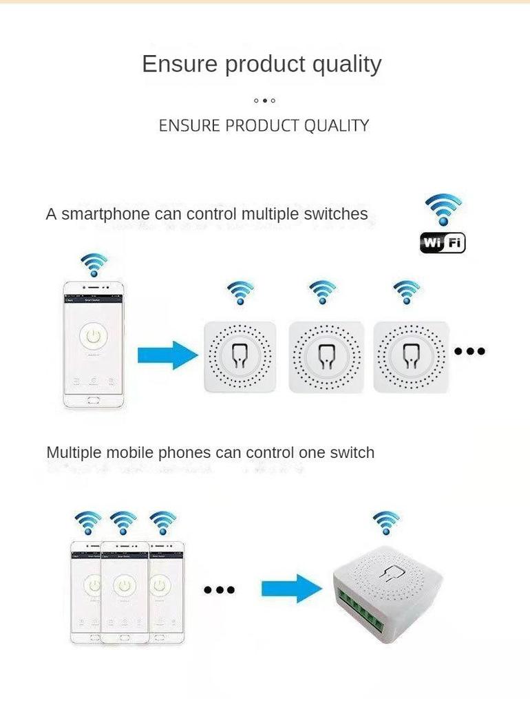 Умный мини-переключатель WiFi On/Off с голосовым управлением и скрытым управлением через приложение