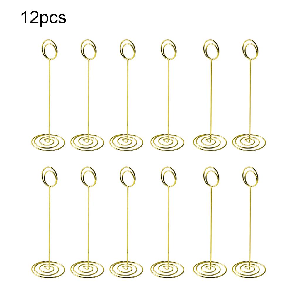 12 шт. держатель для памятных заметок, держатель для визитных карточек с номером стола, настольная металлическая рамка для фотографий с основанием