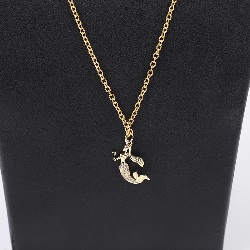 Модное и персонализированное женское колье-подвеска с инкрустацией цирконием, подвеска в виде животного, ожерелье-русалка