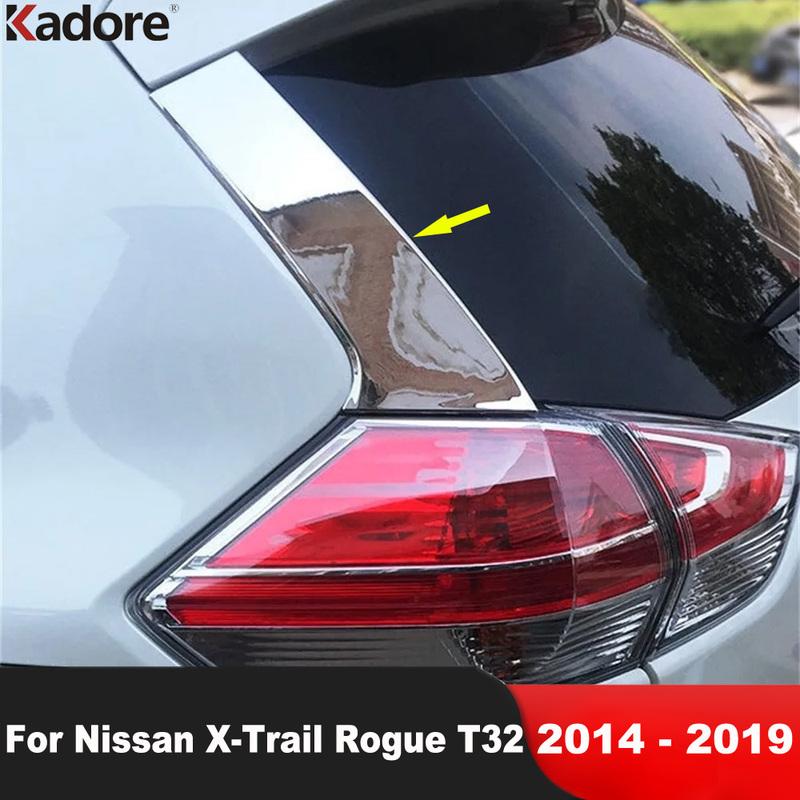 Для Nissan X-Trail X Trail Rogue T32 2014-2017 2018 Хромированные накладки на заднее окно автомобиля, боковые накладки-спойлеры, аксессуары