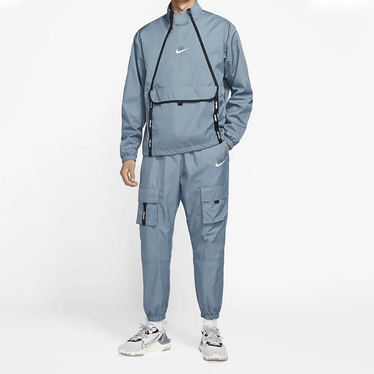 Nike Air Sport повседневные тканые брюки с несколькими карманами, мужские брюки, синие CU4144-031