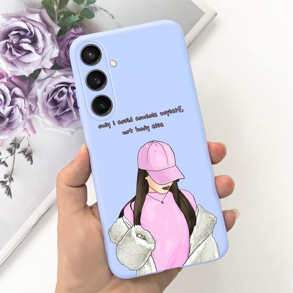 Чехол для Samsung Galaxy A55 Красивый мультяшный дизайн Девочки Подсолнух Мягкий ТПУ Чехол для телефона Для Samsung A15 A25 A35 A55 5G Fundas Coque