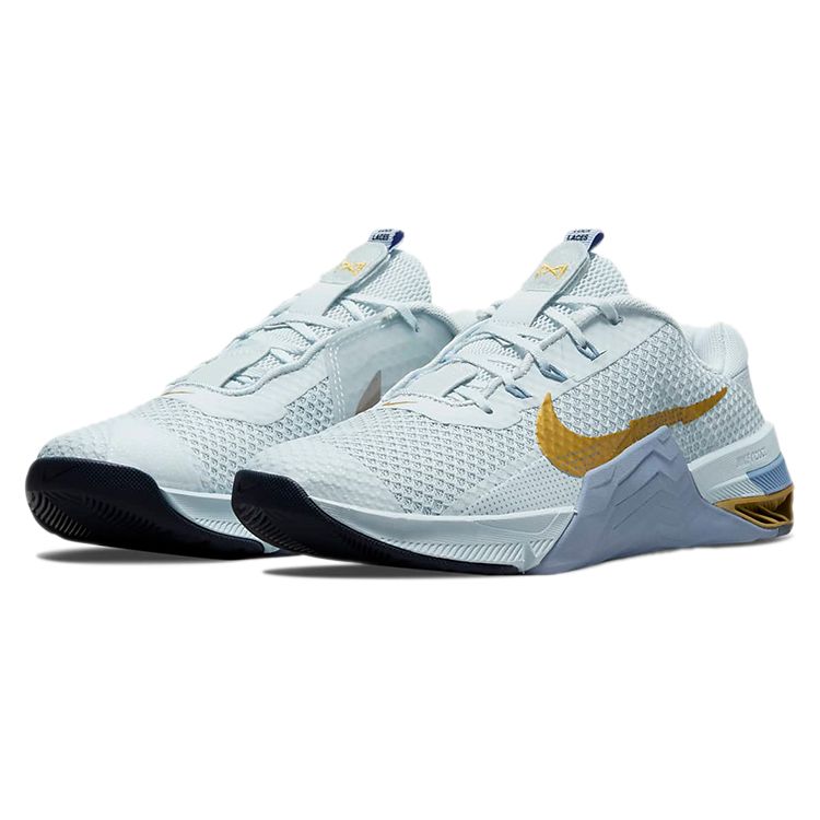 Nike Metcon 7 Pure Platinum Metallic Gold Coin Женские кроссовки Синие пепельно-сланцевые алюминиевые кроссовки CZ8280-049