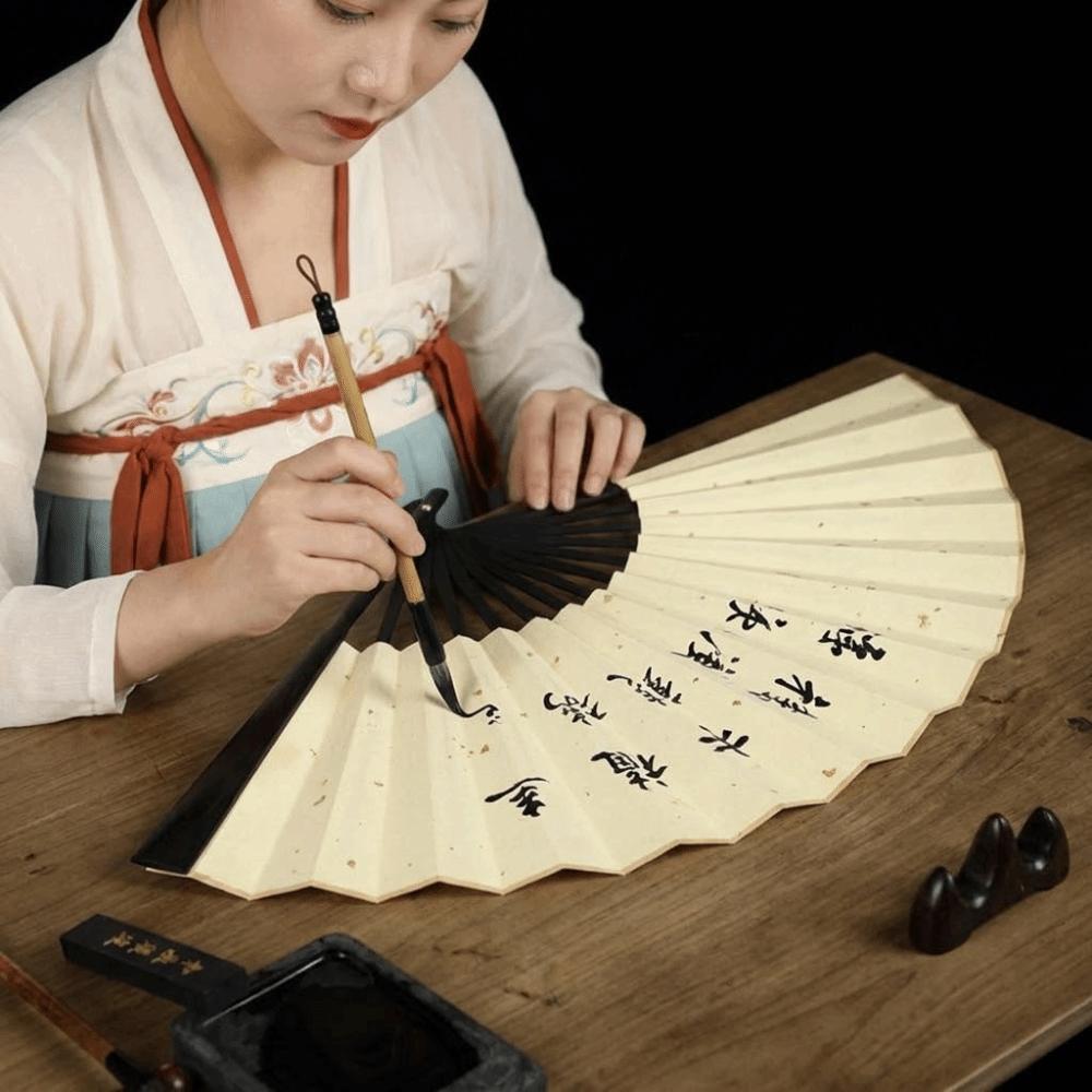 Handwritten Calligraphy Bamboo Folding Fan Antique Style Hand Fan Dance Fan Calligraphy Painting