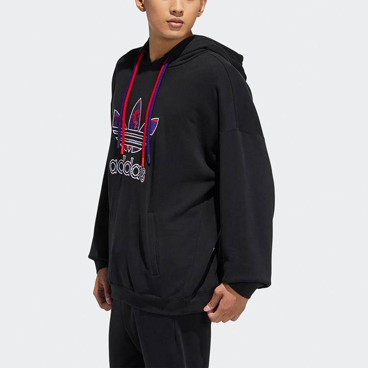 Adidas Оригинальная толстовка с новогодней тематикой и двойным шнурком, мужская толстовка с капюшоном, черная GP1865