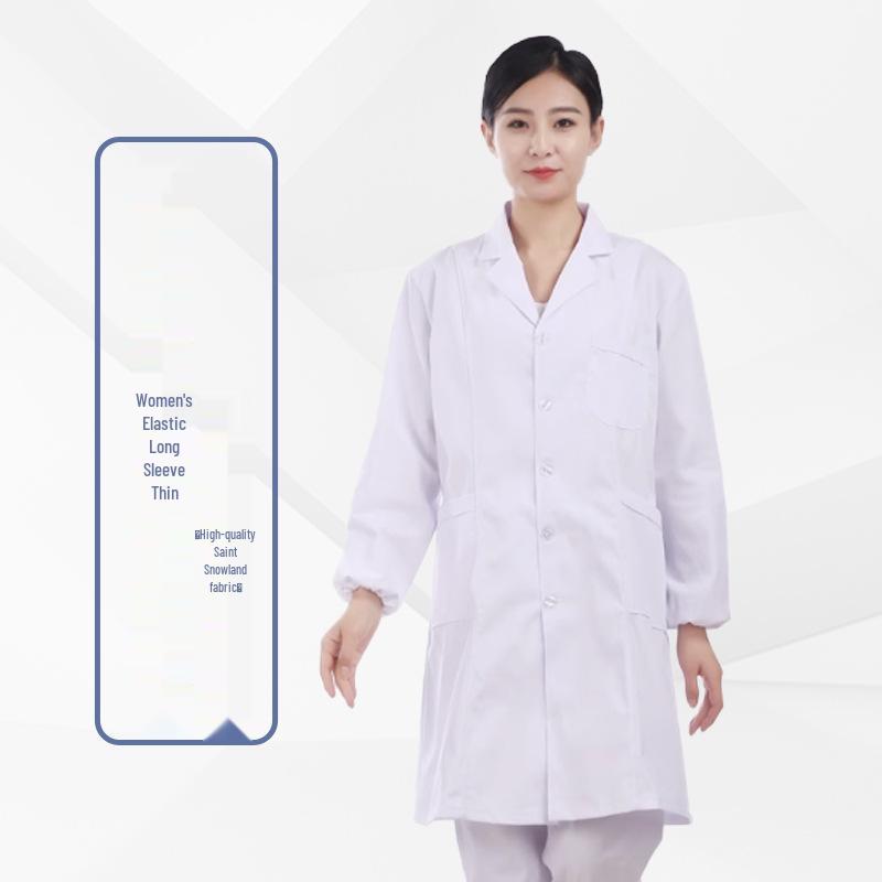 Унисекс Белый халат для врачей, студентов и лабораторных работников - Варианты с длинным и коротким рукавом