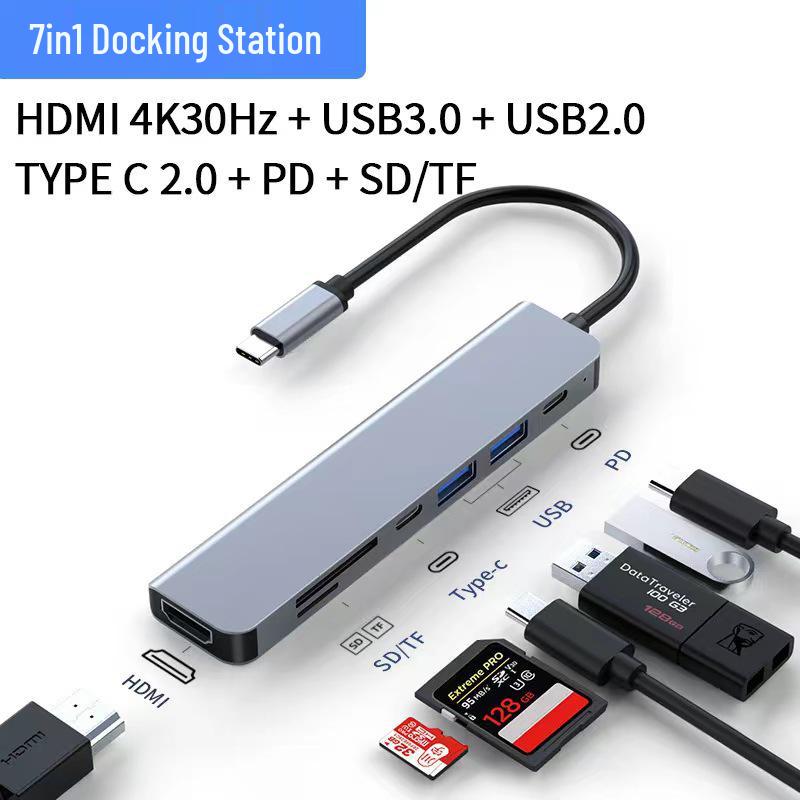 Multi-Function 8-in-1 USB-C Hub with Card Reader & Network Port
