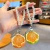 Cartoon Lucky Fruit Orange Keychain 3D Fruit Pendant Simulation Orange  Gift Accessories