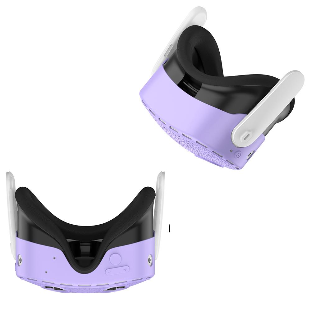 Силиконовый чехол-хостер Shell Drop-Proof Cover для Meta Quest 3S Аксессуары (фиолетовый)