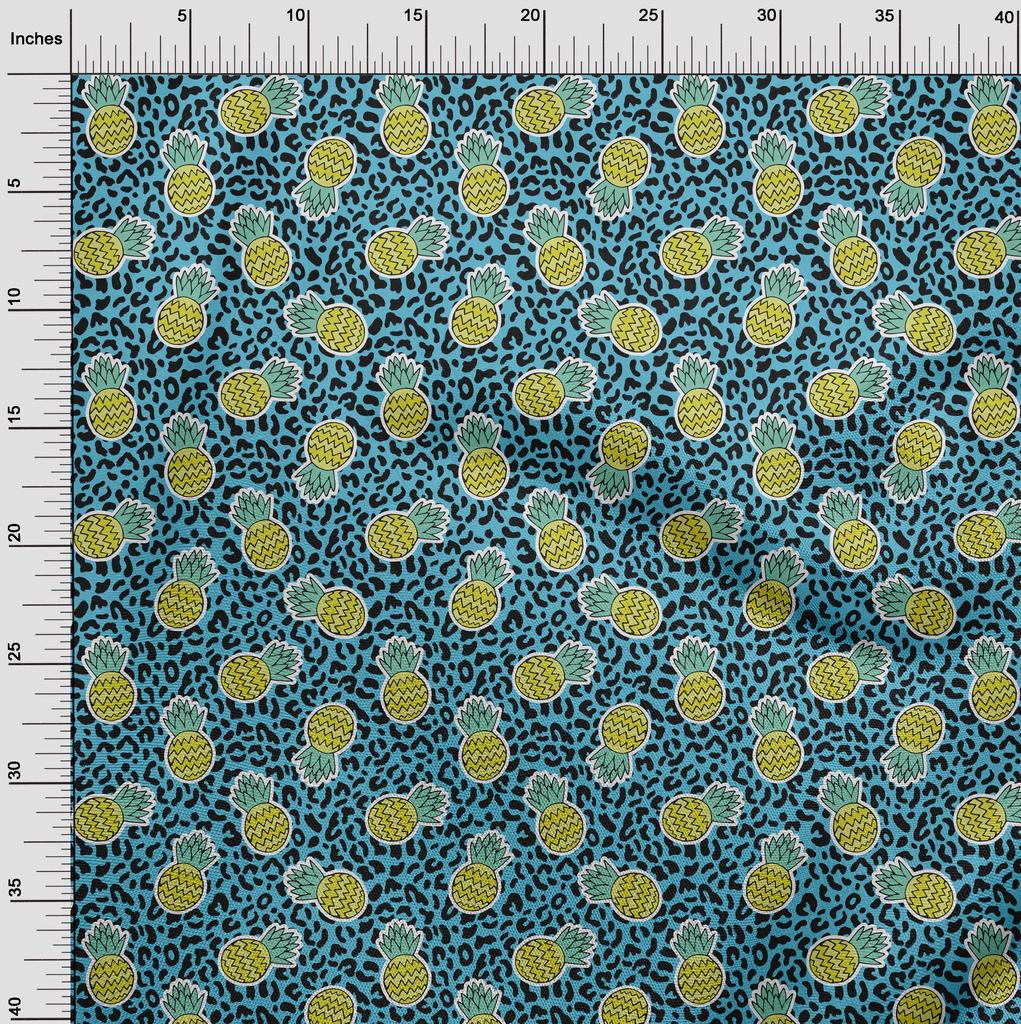 oneOone Cotton Poplin Light Blue Fabric Kawai Sewing Material Print Fabric By The Yard 42 Inch