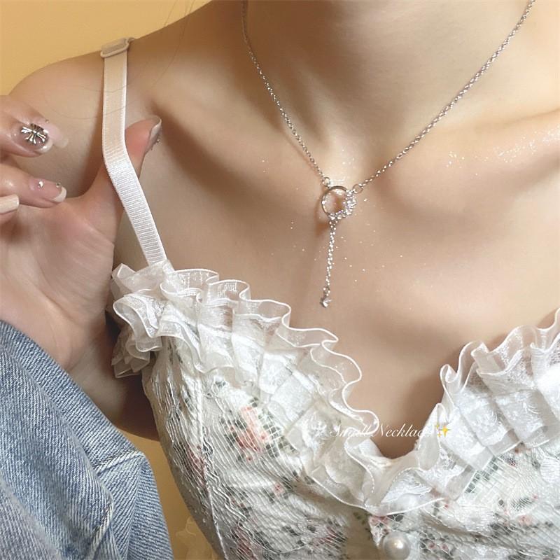 Womens 2026 Light Luxury Small Clavicle Necklace Geometric Pendant
