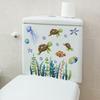 1PC Seabed Animals Toilet Sticker WC Self Adhesive Paintings Removable Bathroom Decal Decorative Room Decor Wall Stickers