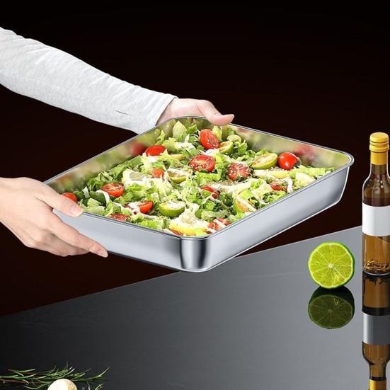 Контейнеры для еды из нержавеющей стали с крышками, прямоугольный контейнер для приготовления пищи для хранения в холодильнике
